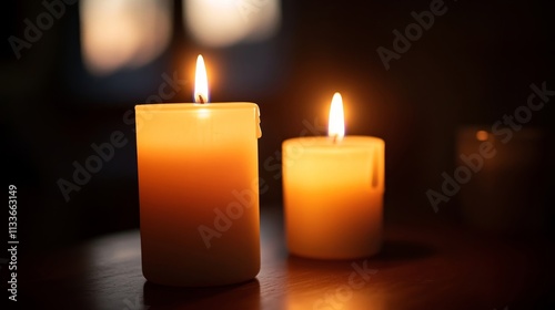 Illuminated Serenity: Lit Candles in Quiet Remembrance