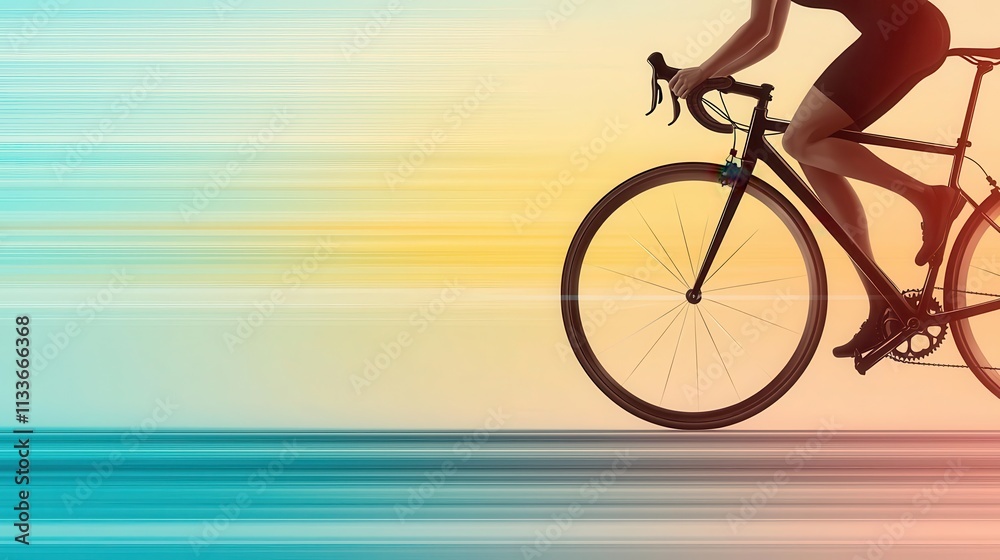 Fototapeta premium silhouette of a person riding a bike