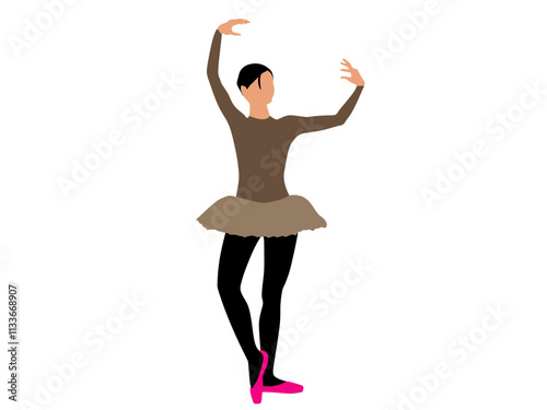 a girl dancing sketch, vector illustration 