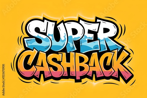 Super Cashback Offer Colorful Graffiti Style Design photo