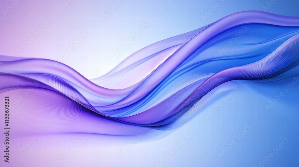 Obraz premium Abstract flowing waves in purple and blue tones