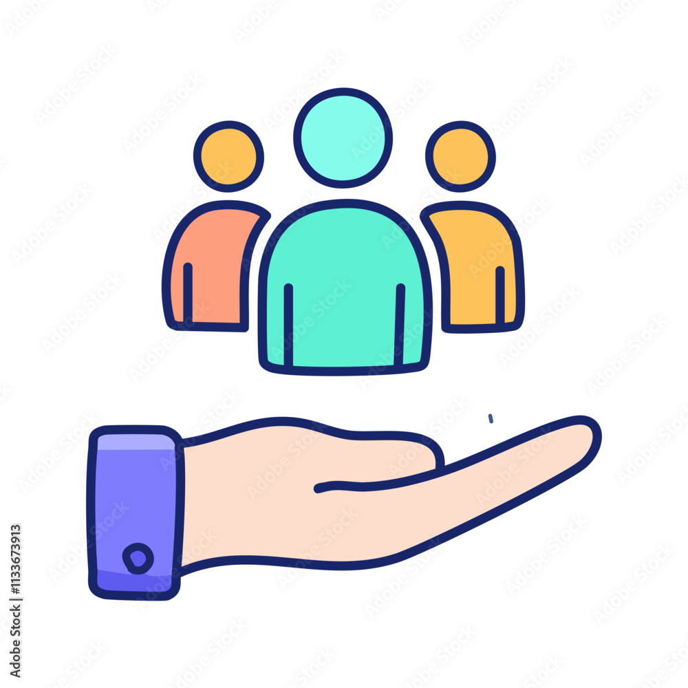 Human resource management color icon. Recruitment, employment, hiring. Recruitment concept. Isolated vector illustration Human resource management color icon. Recruitment, employment, hiring. Recruitment concept. Isolated vector illustration
