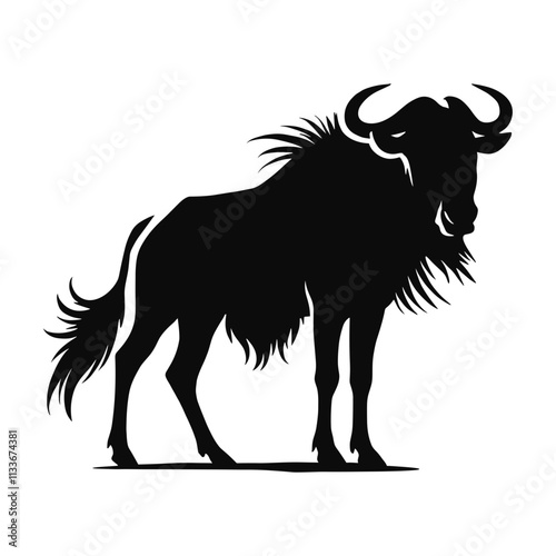 Standing Wildebeest Silhouette photo