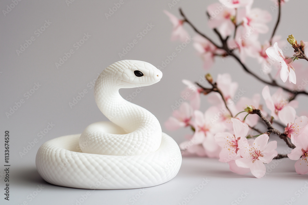 Fototapeta premium 年賀状素材 巳年 へび