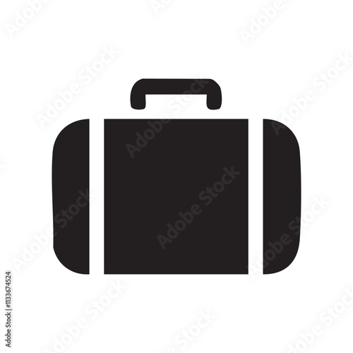 Simple black suitcase icon