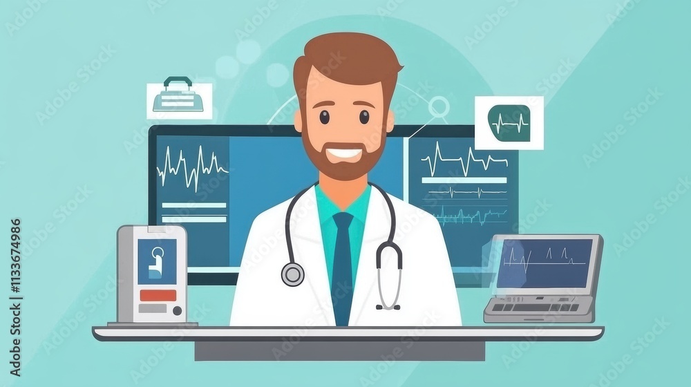Doctor Using Technology for Telemedicine Integration Doctor Using Technology for Telemedicine Integration