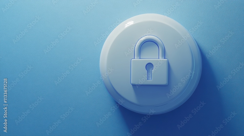 Secure Data Privacy on Virtual Screen with Lock Icon Secure Data Privacy on Virtual Screen with Lock Icon