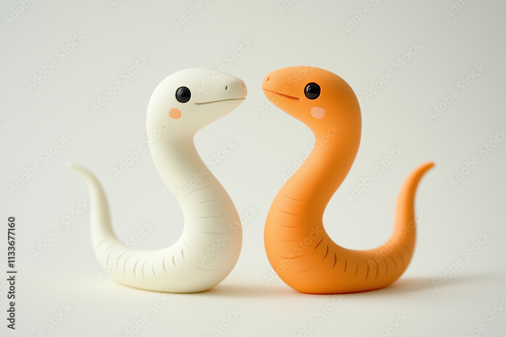 Obraz premium 年賀状素材 巳年 へび