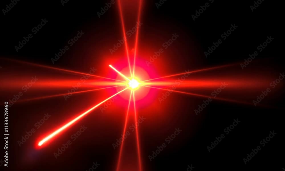 A red light is shining on a black background