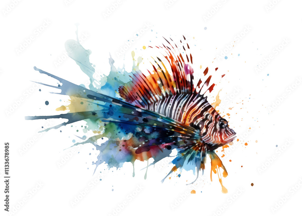 Colorful Artistic Fish on Transparent Background Colorful Artistic Fish on Transparent Background
