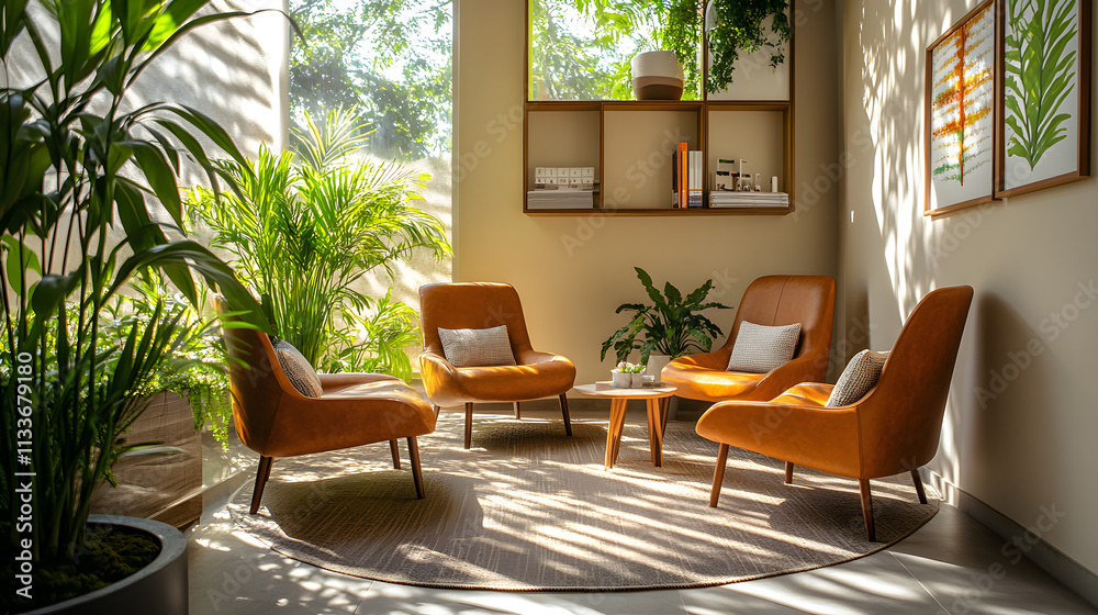 Psychologist Consultation Room with Natural Elements Psychologist Consultation Room with Natural Elements
