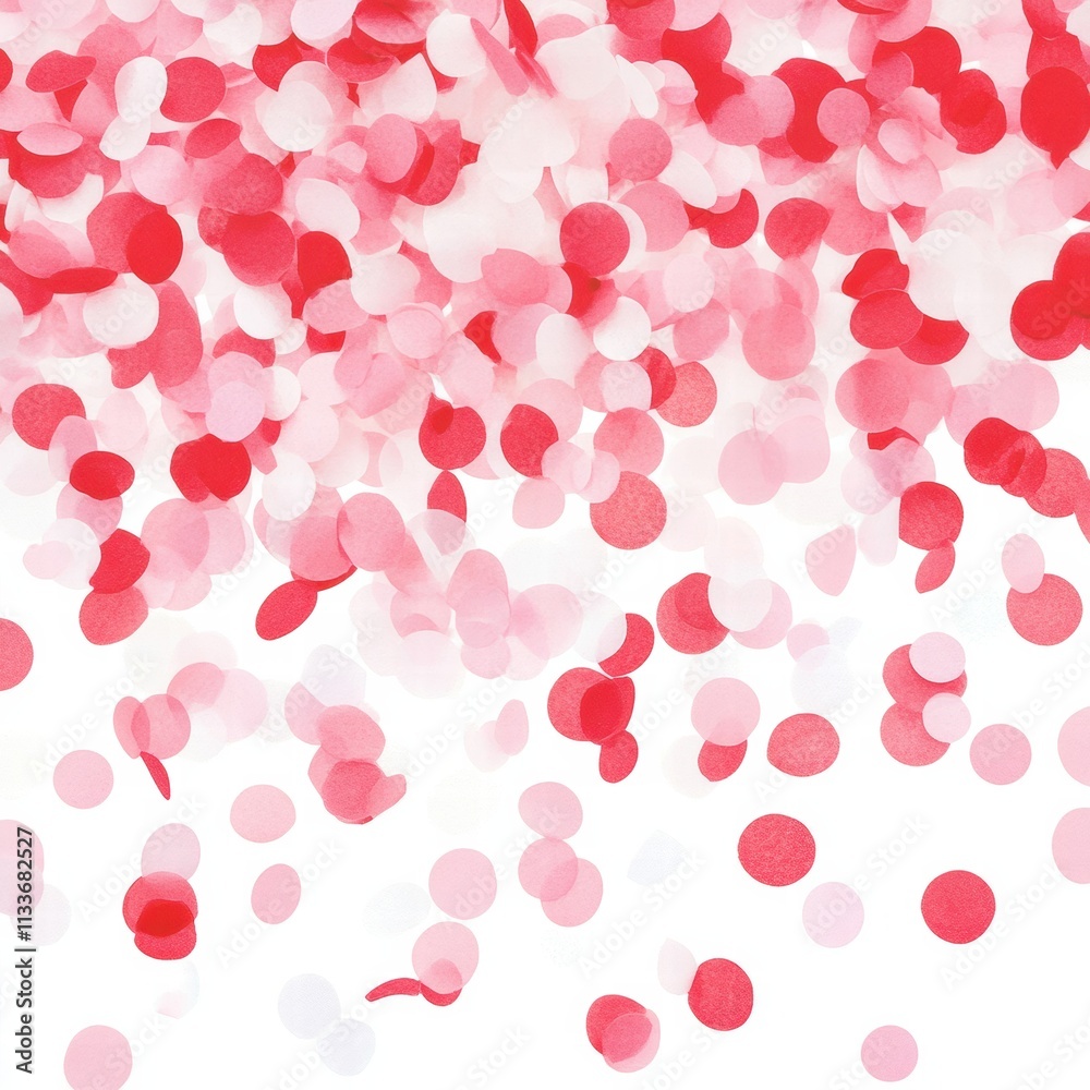 Vibrant red and white confetti scattered elegantly, perfect for celebrations, parties, and festive occasions. Vibrant red and white confetti scattered elegantly, perfect for celebrations, parties, and festive occasions.