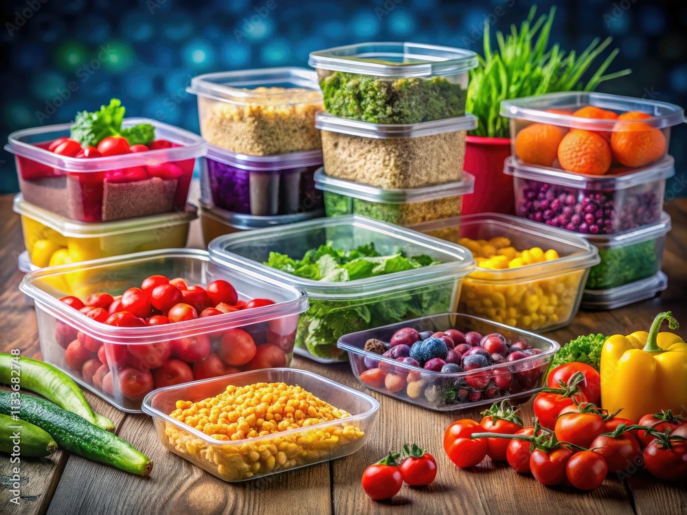 Brighten your healthy eating with colorful, vibrant meal prep containers. Perfect for organized, nutritious meals. Brighten your healthy eating with colorful, vibrant meal prep containers. Perfect for organized, nutritious meals.