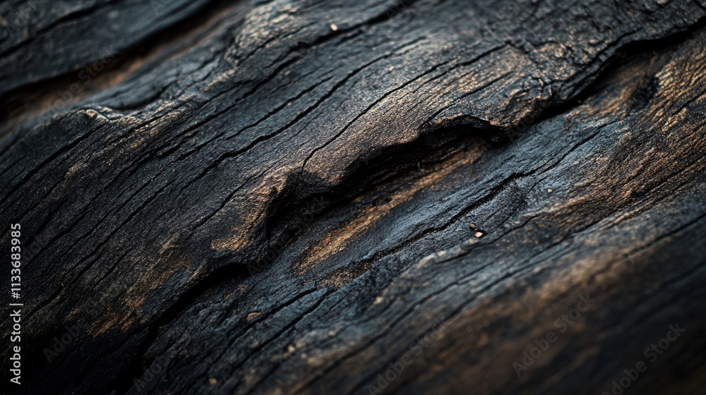 Textured surface of charred wood showcasing intricate patterns and natural beauty Textured surface of charred wood showcasing intricate patterns and natural beauty