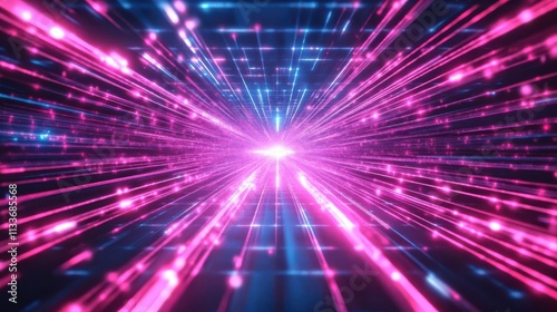 Vibrant Cyberpunk Aesthetic with Neon Laser Grids