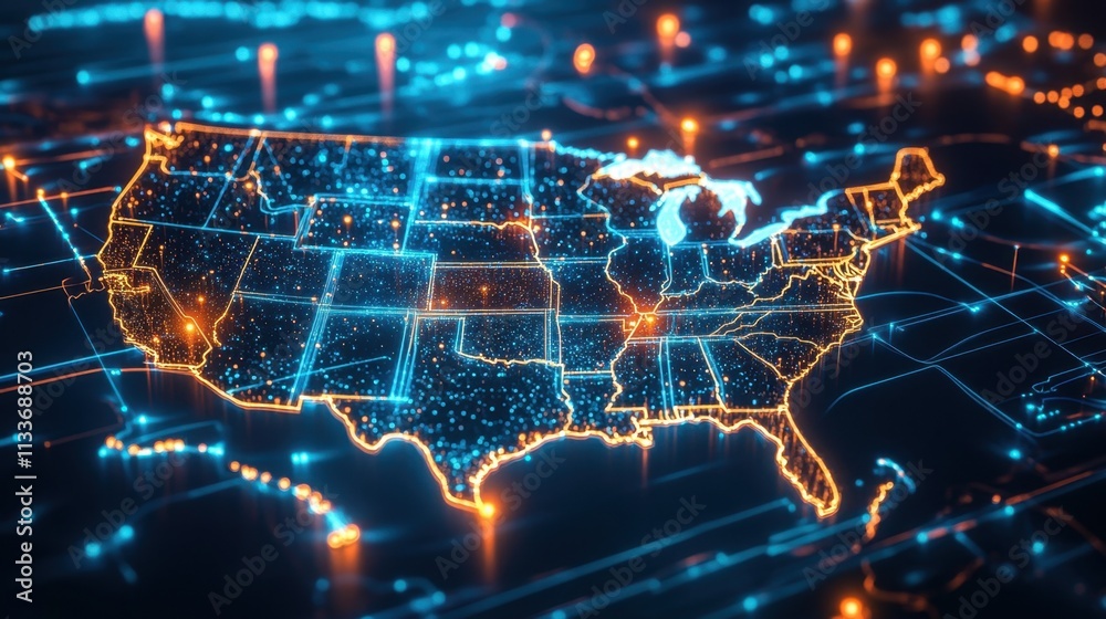 The 3D illustration showcases the intricate data transfer networks. The 3D illustration showcases the intricate data transfer networks.