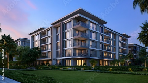 Modern Apartment Building Or Apartment Complex