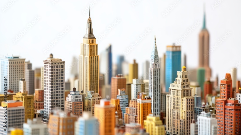 Fototapeta premium miniature of classic new york on white background