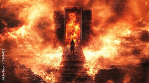 Artistic Interpretation of Hell's Gate: Dante's Inferno Influence