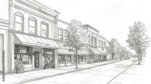 Vintage Charm: Illustrated Historic Storefronts in the Midwest