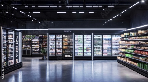 Visually appealing frozen food display in a modern retail setting.