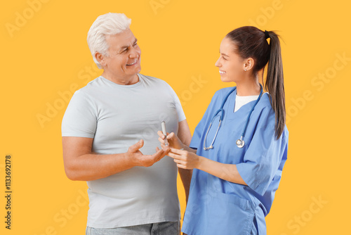 Diabetic mature man with do...