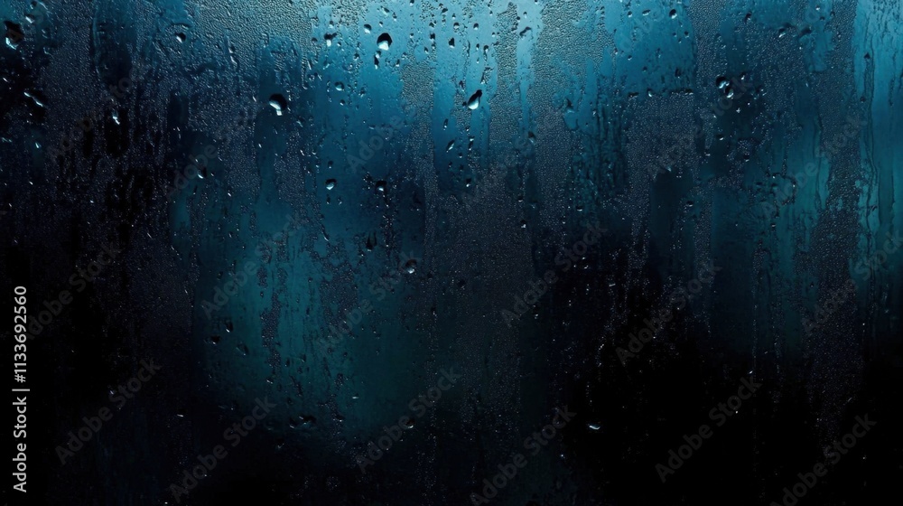 Stunning abstract representation of blue rain on a window. Stunning abstract representation of blue rain on a window.