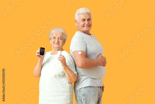 Diabetic senior couple with...