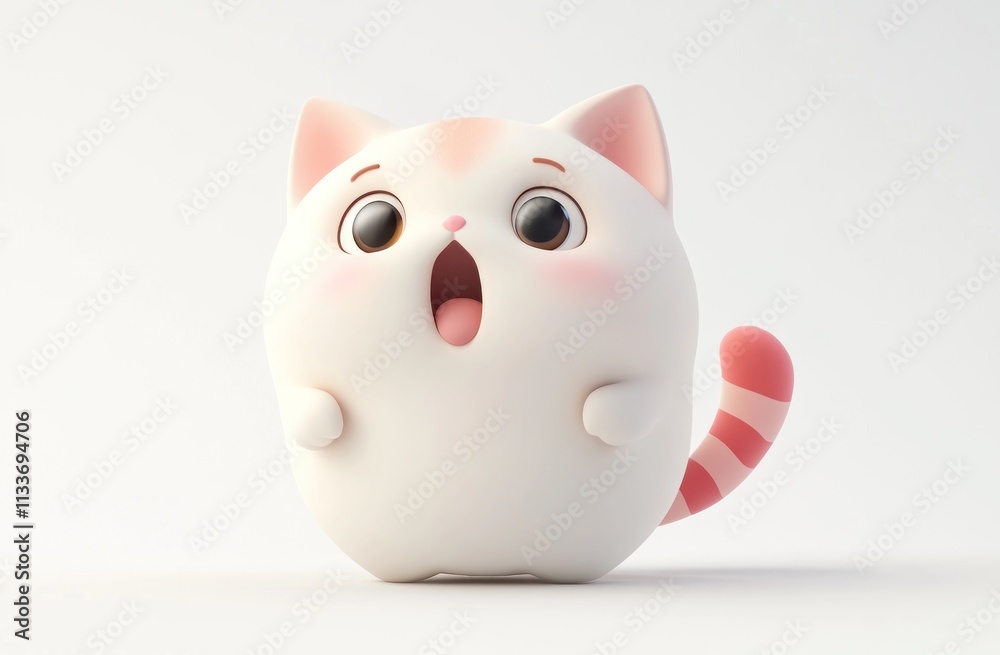 Adorable cartoon cat with surprised expression. Adorable cartoon cat with surprised expression.