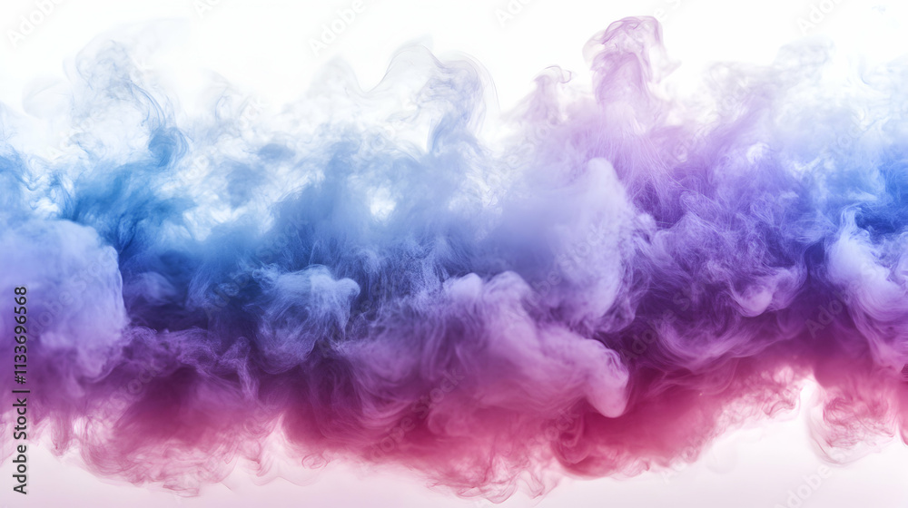 Abstract Background with Blue and Purple Swirling Smoke on White Background Abstract Background with Blue and Purple Swirling Smoke on White Background