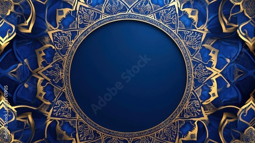 Islamic design circle background with morocco ornament pattern