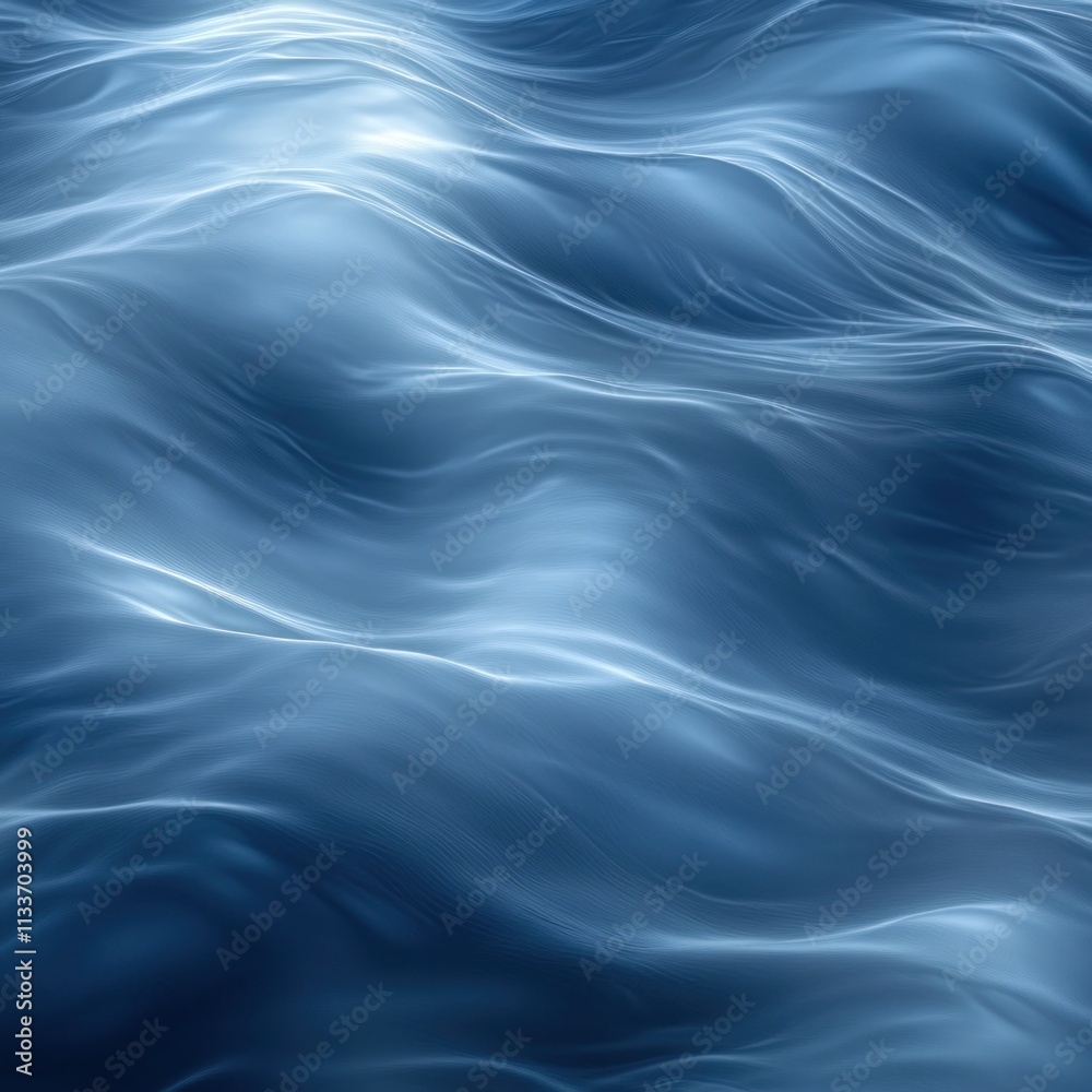 Obraz premium Abstract waves of smooth, glowing, and deep blue water.