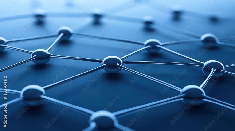 Closeup of intricate blue and white molecular structure, a visual exploration of scientific connections complexity