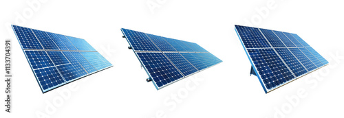 Solar Panels Collection on Transparent Background