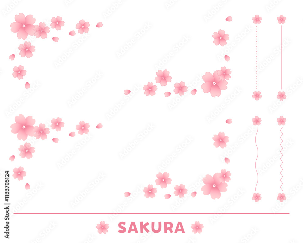 桜のライン・フレーム素材2 桜のライン・フレーム素材2
