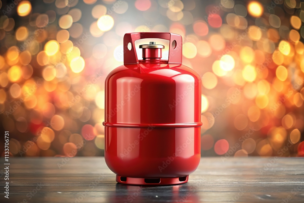 Red Gas Tank Bokeh Isolated, Realistic Fuel Tank, Abstract Gas Tank
