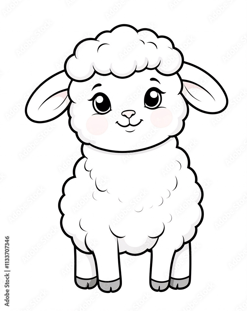 Cute Baby Sheep Coloring Book with Delightful Line Art for Creative ChildrenColoring Page Design Book Cover for Kids Cute Baby Sheep Coloring Book with Delightful Line Art for Creative ChildrenColoring Page Design Book Cover for Kids