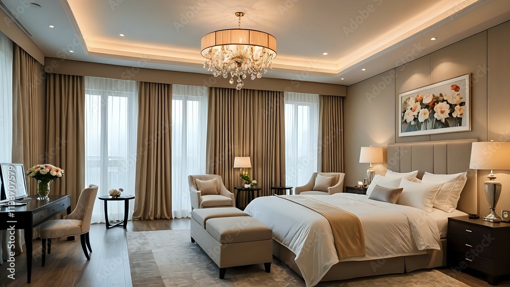 Fototapeta premium a luxurious modern bedroom
