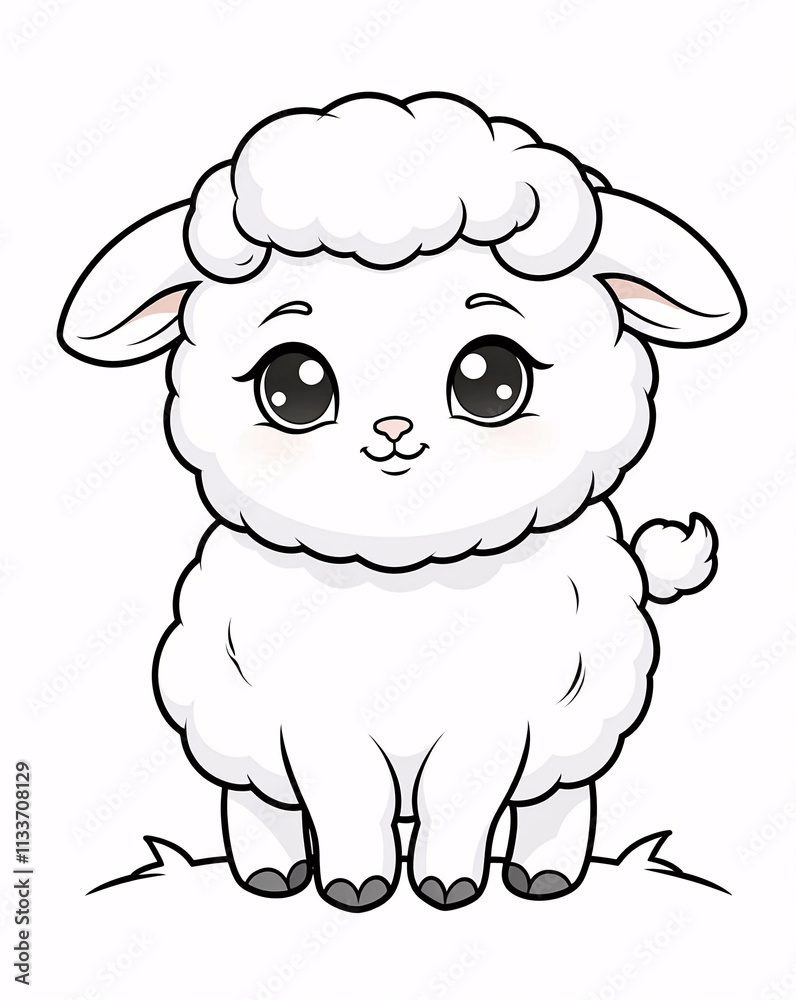 Joyful Baby Sheep Line Art for Kids to Color in Adorable, Fun StylesColoring Page Design Book Cover for Kids Joyful Baby Sheep Line Art for Kids to Color in Adorable, Fun StylesColoring Page Design Book Cover for Kids
