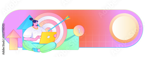 Marketing planning business characters flat vector concept operation hand drawn illustration
