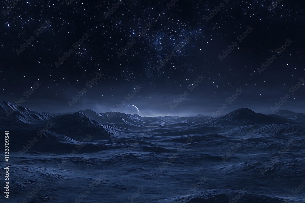 Nightfall on an Alien Planet: A Celestial Landscape Nightfall on an Alien Planet: A Celestial Landscape