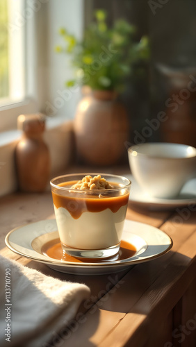 Wallpaper Mural Elegant Caramel Tiramisu in a Cozy Kitchen Torontodigital.ca