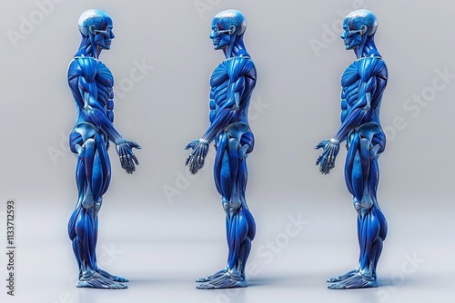 Muscular Man with Arms Spread Out in a Powerful Pose