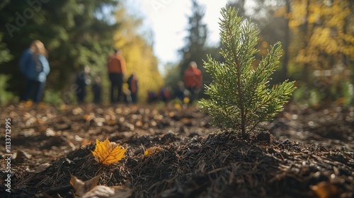 Wallpaper Mural Rejuvenating Wildlife Habitat: Volunteers Planting Native Trees in Protected Forest Torontodigital.ca