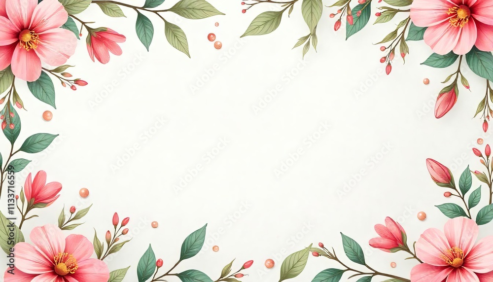 Obraz premium Beautiful Floral botanical texture pattern with flowers and leaves