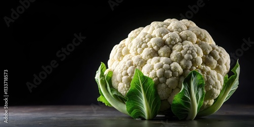 cauliflower on a black background photo