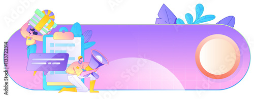 Invite friends to conduct questionnaire flat vector concept operation hand drawn illustration
