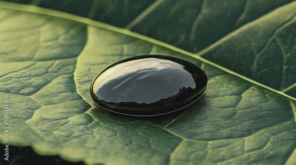 A stunning worms-eye view of a single dewdrop resting on a green leaf. Dewdrop. Illustration A stunning worms-eye view of a single dewdrop resting on a green leaf. Dewdrop. Illustration