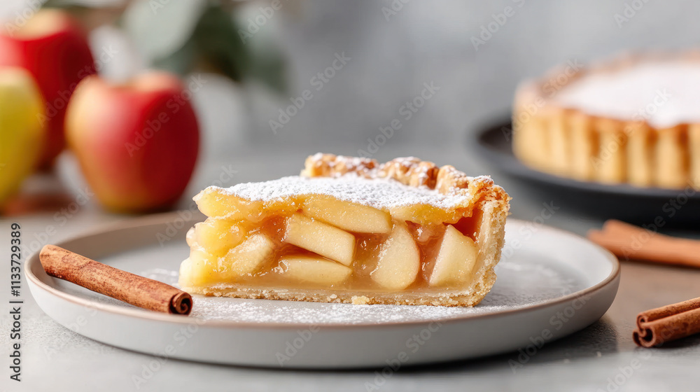 Apple pie on the table for Christmas festival background and greet Apple pie on the table for Christmas festival background and greet