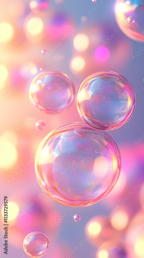 Iridescent Bubbles Floating in Pastel Light, a Dreamy, Ethereal Scene of Shimmering Spheres Ascending Gently in a Soft, Dreamlike Atmosphere. Iridescent Bubbles Floating in Pastel Light, a Dreamy, Ethereal Scene of Shimmering Spheres Ascending Gently in a Soft, Dreamlike Atmosphere.
